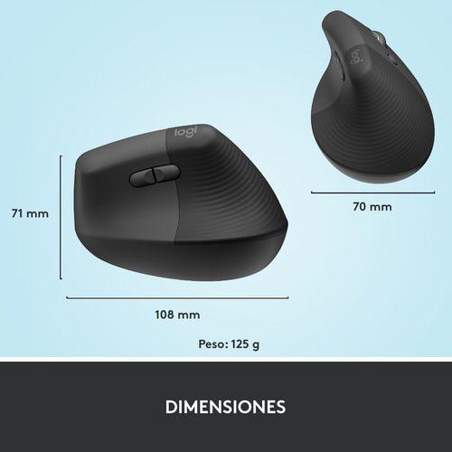 Mouse Vertical Bluetooth Ergonomico Diestro Logitech Grafito-7
