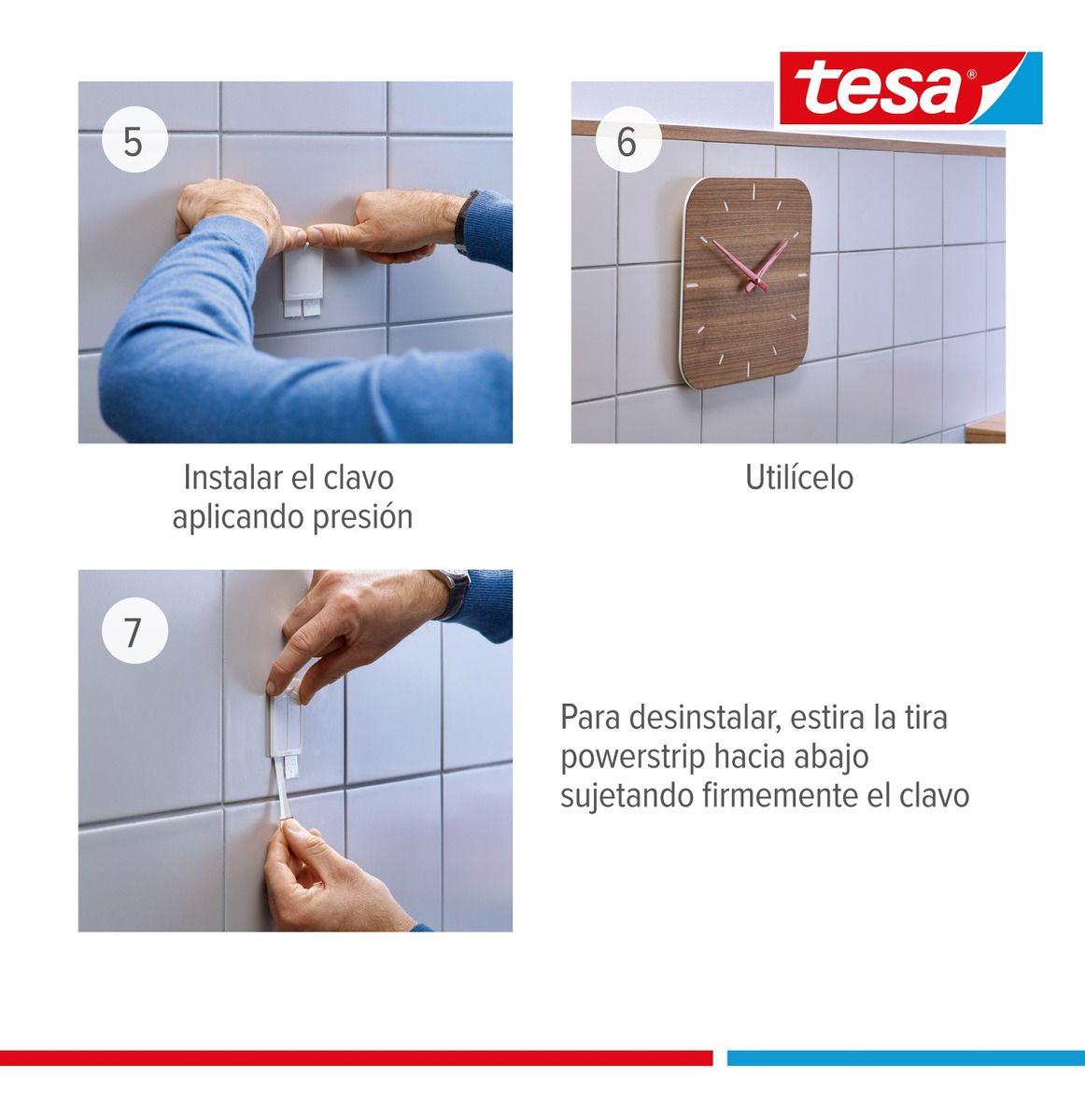 Pack 2 Blíster Clavo Adhesivo Tesa Para Azulejos Y Metal 4kg-6