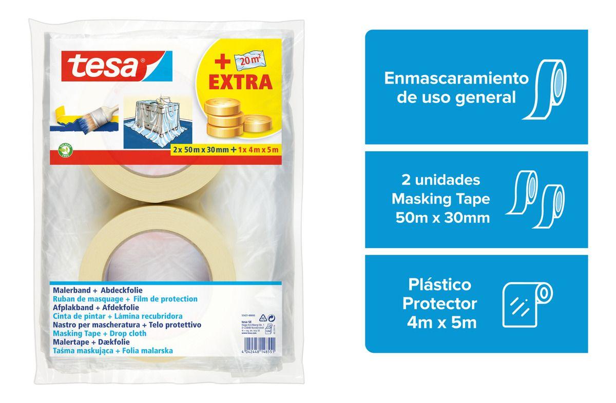 Plastico Protector Pintura Y Masking Economico Tesa-1