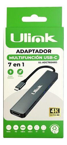 Adaptador Hub Tipo C Multipuerto 7 En 1 Hdtv Sd Tipo C Usb-2