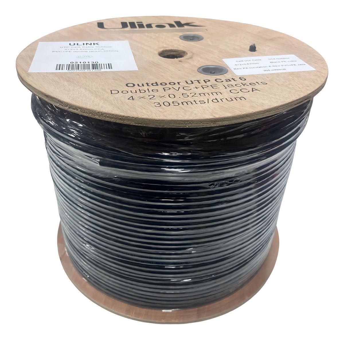 Cable Red Cat 6 Exterior 305 Metros 23 Awg 4x2x0.52mm Cca-2