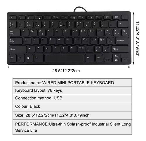 Mini Teclado Usb 78 Teclas, Compacto Y Ergonómico Portable-5