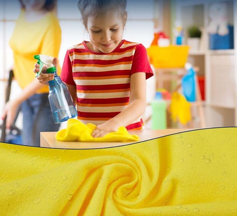 Paño Multiuso Aseo 38x38cm Amarillo 10 Unidades Absorbente-4