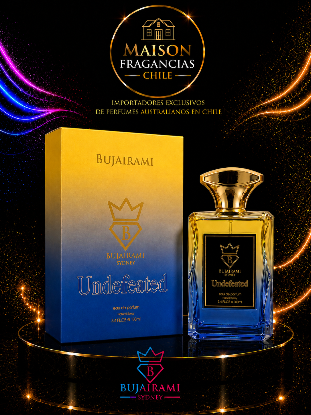 Bujairami Undefeated Perfume Hombre Edp 100 Ml Premium Australiano-1