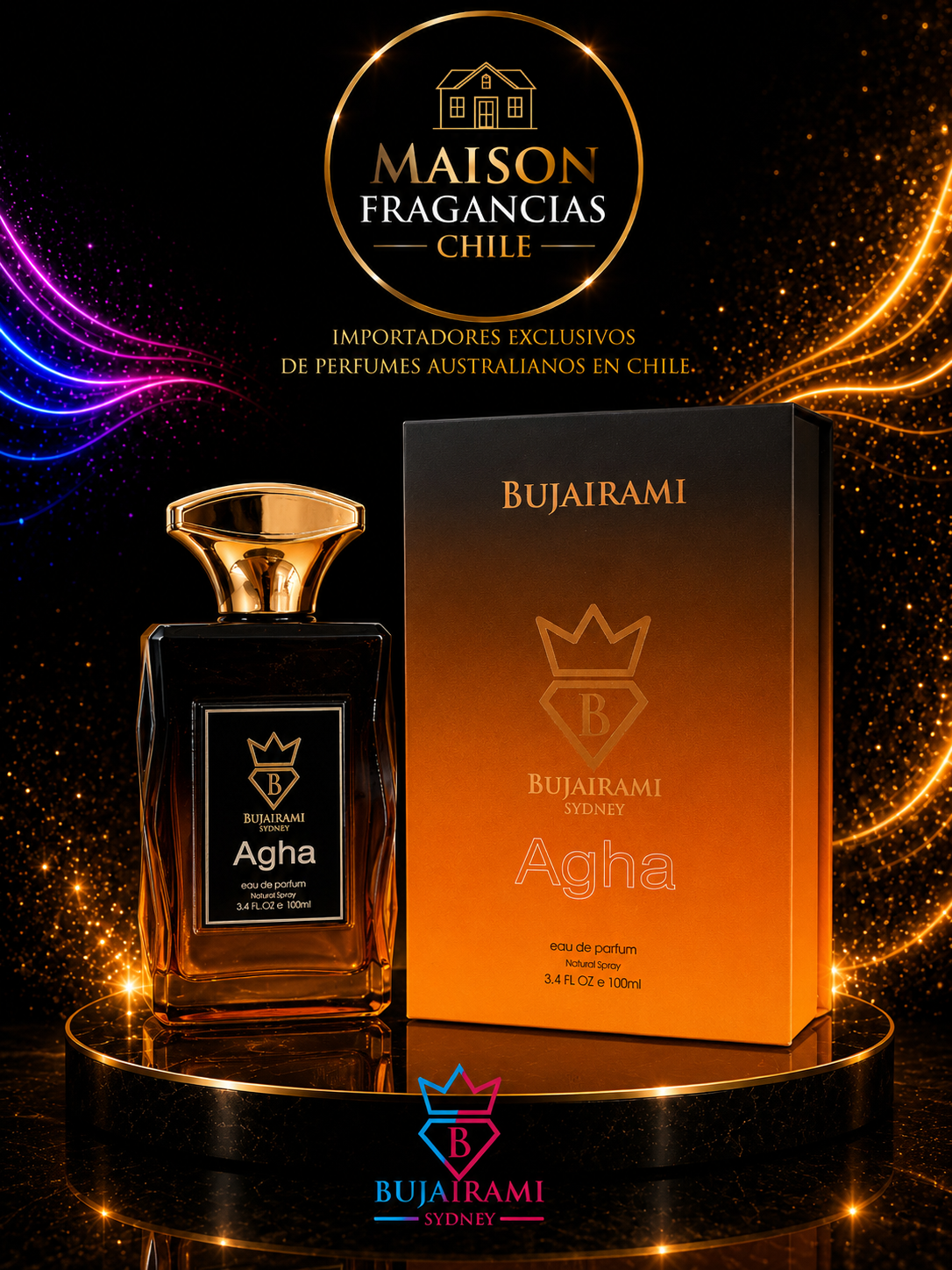 Bujairami Agha Perfume Hombre Eau de parfum 100 Ml Premium Australiano-1