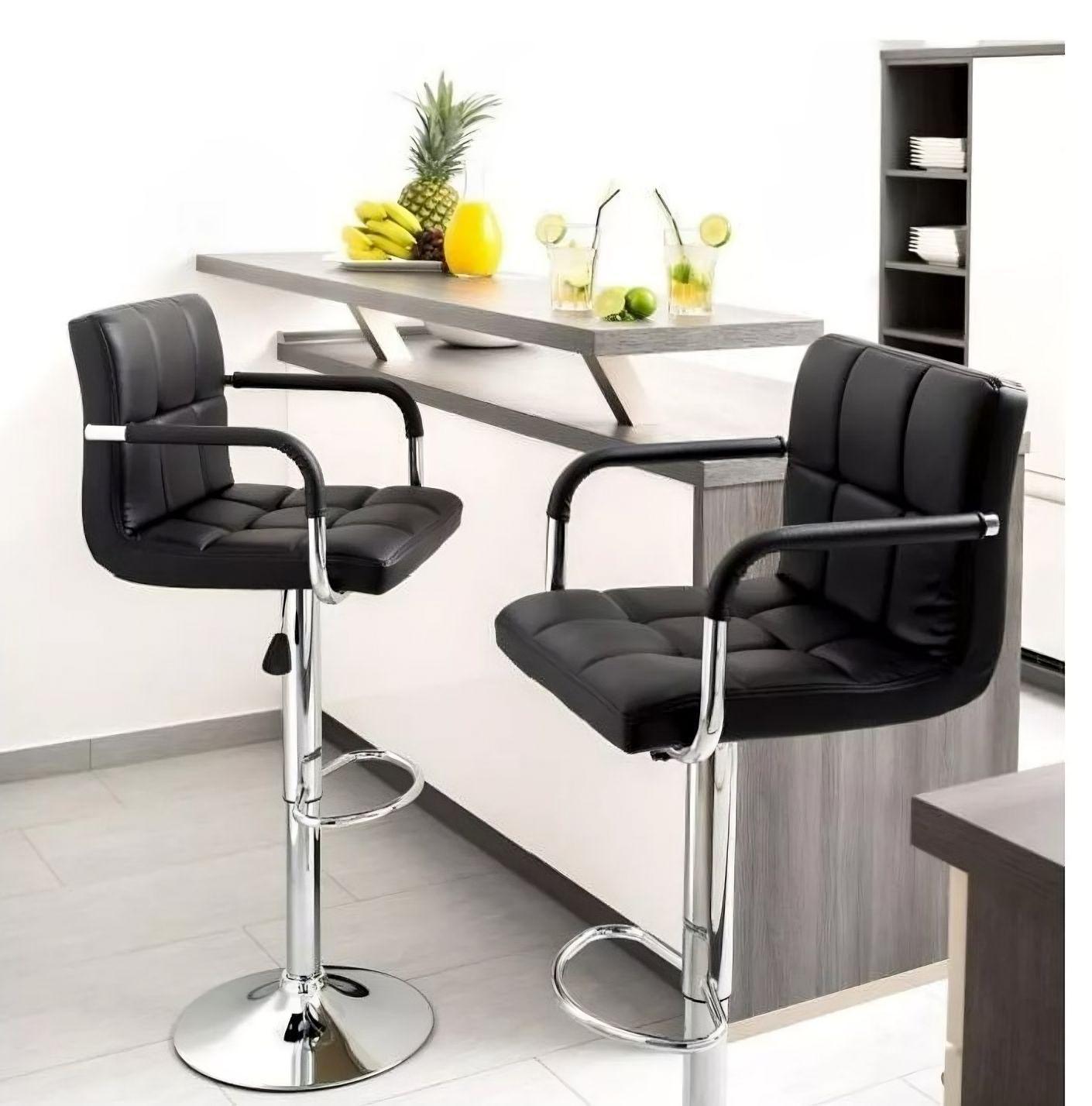 PACK X2 Piso Bar taburete Atenas con apoya brazos-0