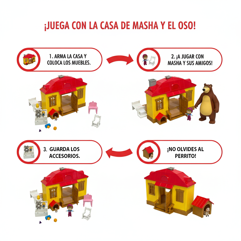 Juguete Casa Masha Set de Juego - Masha Y El Oso-3