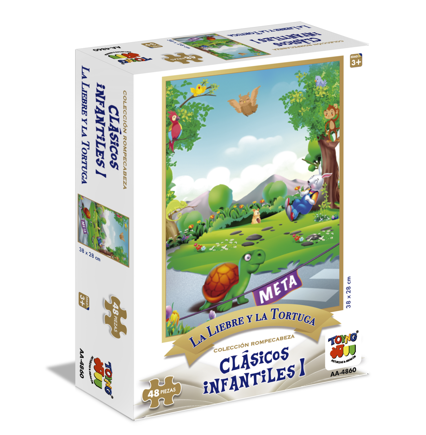 Puzzle 48 Piezas - La Liebre Y La Tortuga - Toyng-2