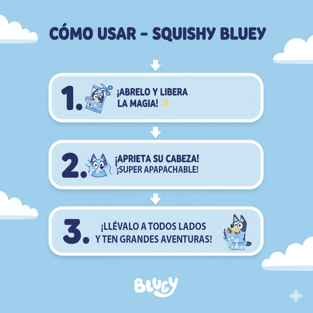 Peluche Squishy Head Bluey - Bluey-2