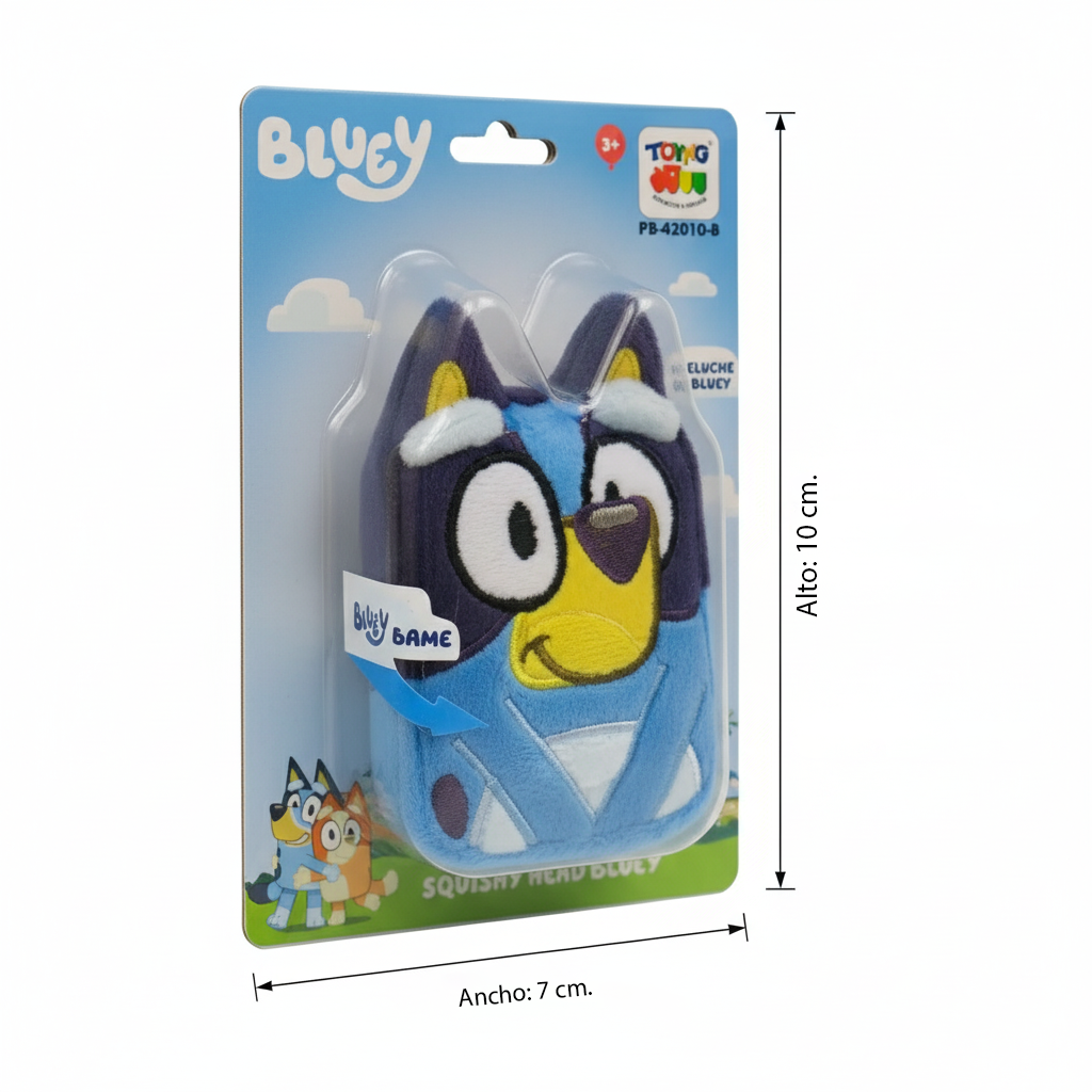 Peluche Squishy Head Bluey - Bluey-5