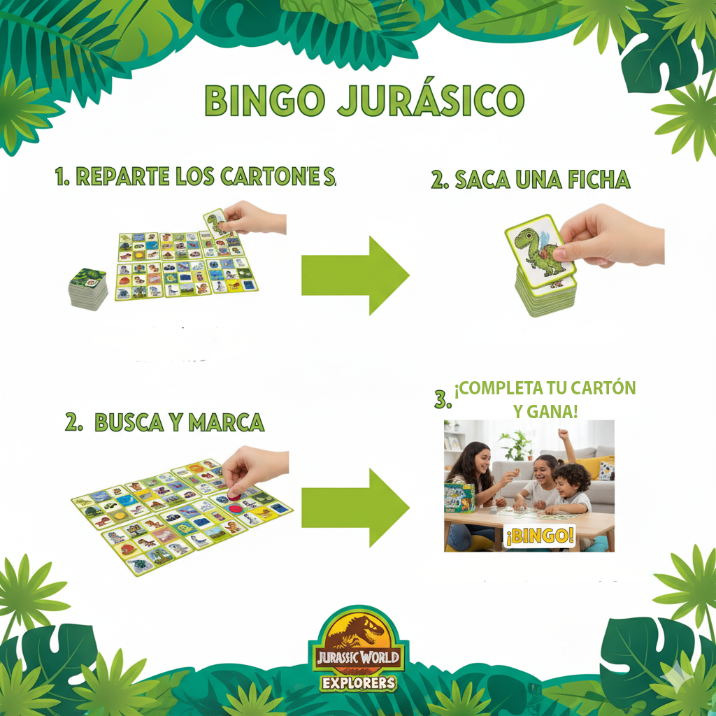Juego de Mesa Bingo - Jurassic Explorer-4