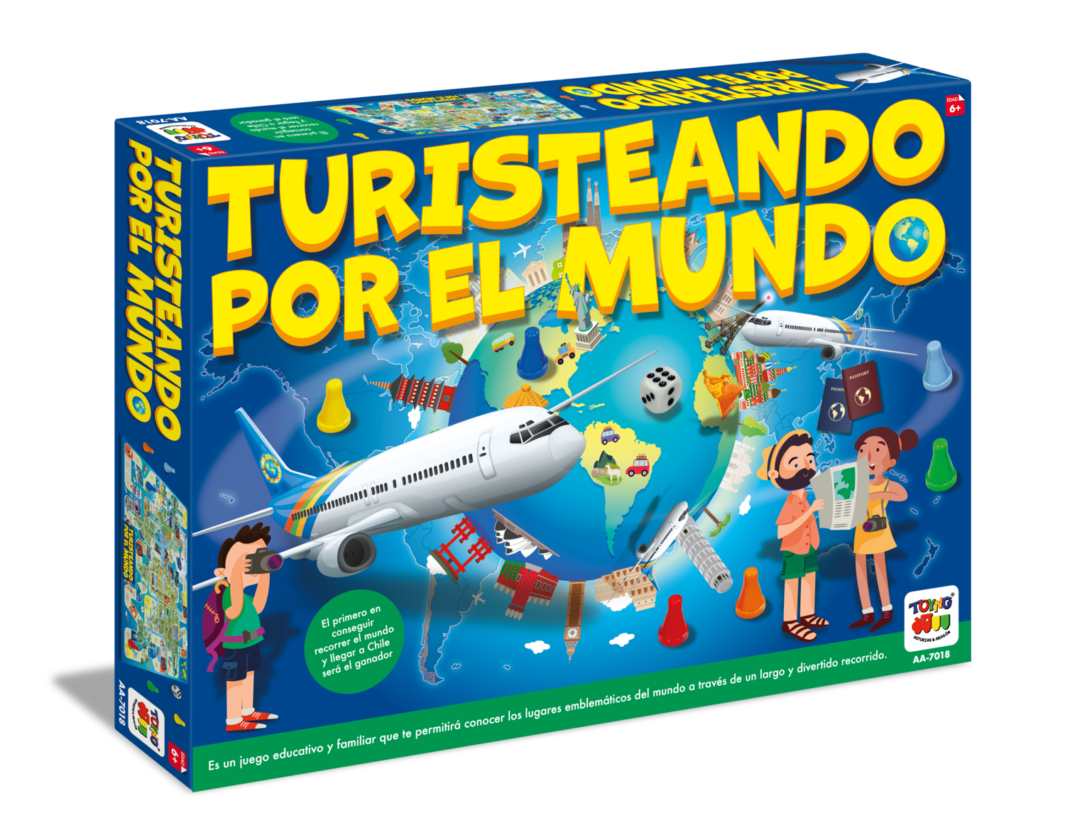 Juego de Mesa Turisteando Mundo - Toyng-3
