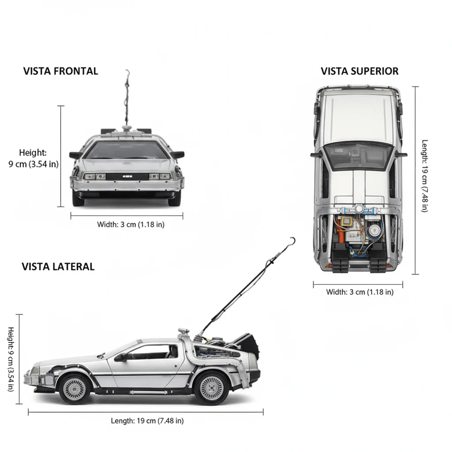 Pack x3 DeLorean Volver al Futuro Trilogía Welly 1:24-5