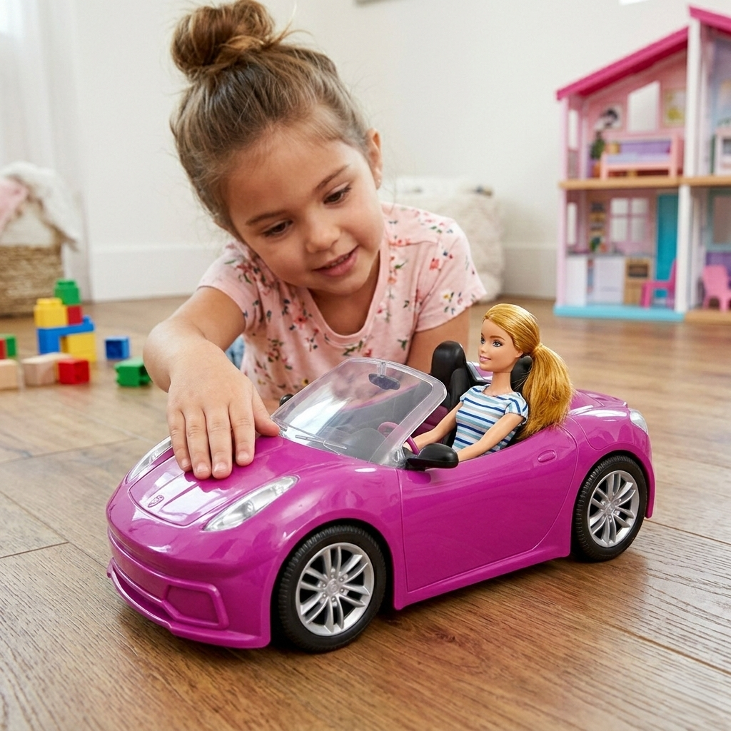 Auto Deportivo Rosado Convertible para Muñecas - Toyng-3