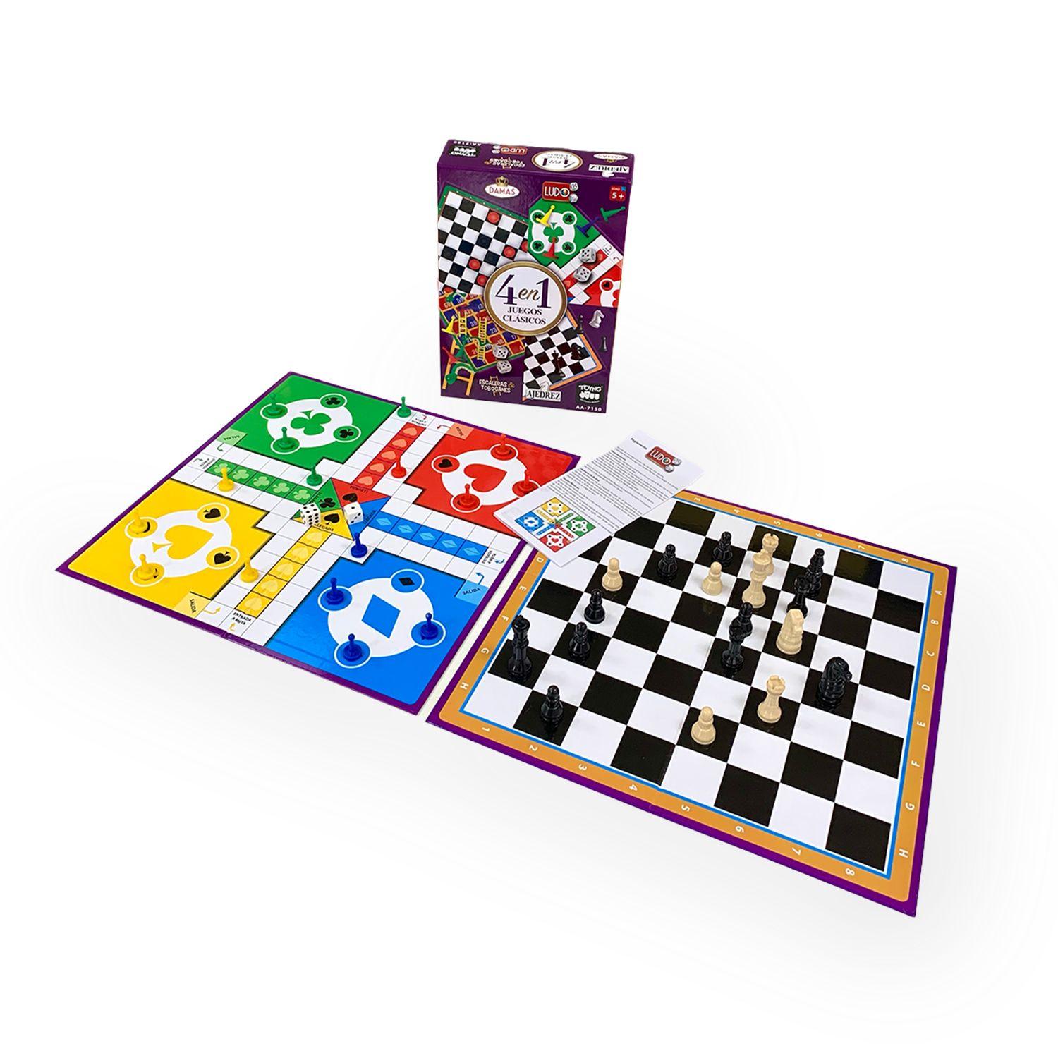 Juego de Mesa 4 en 1 Clásicos Ajedrez Ludo Damas - Toyng-0