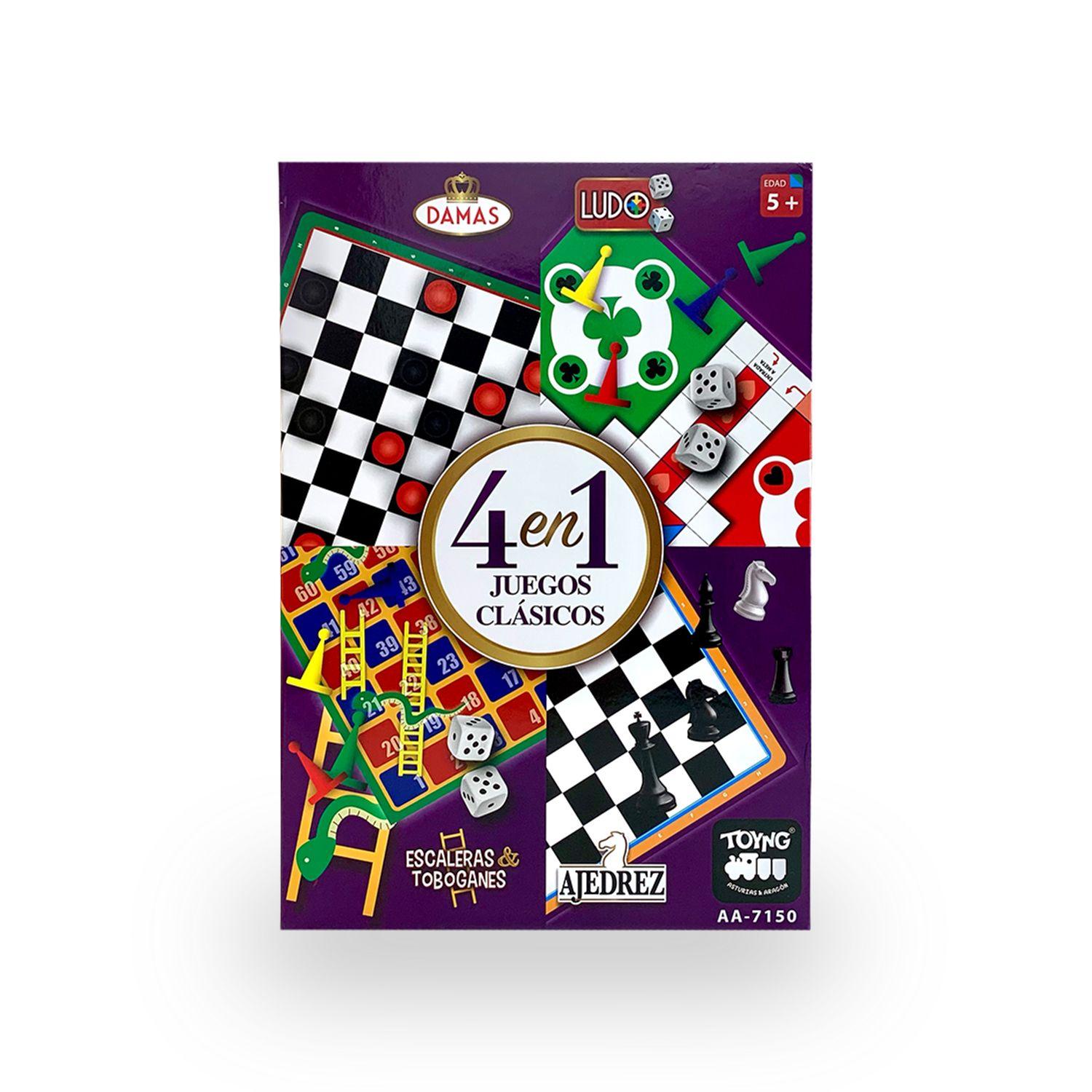 Juego de Mesa 4 en 1 Clásicos Ajedrez Ludo Damas - Toyng-2