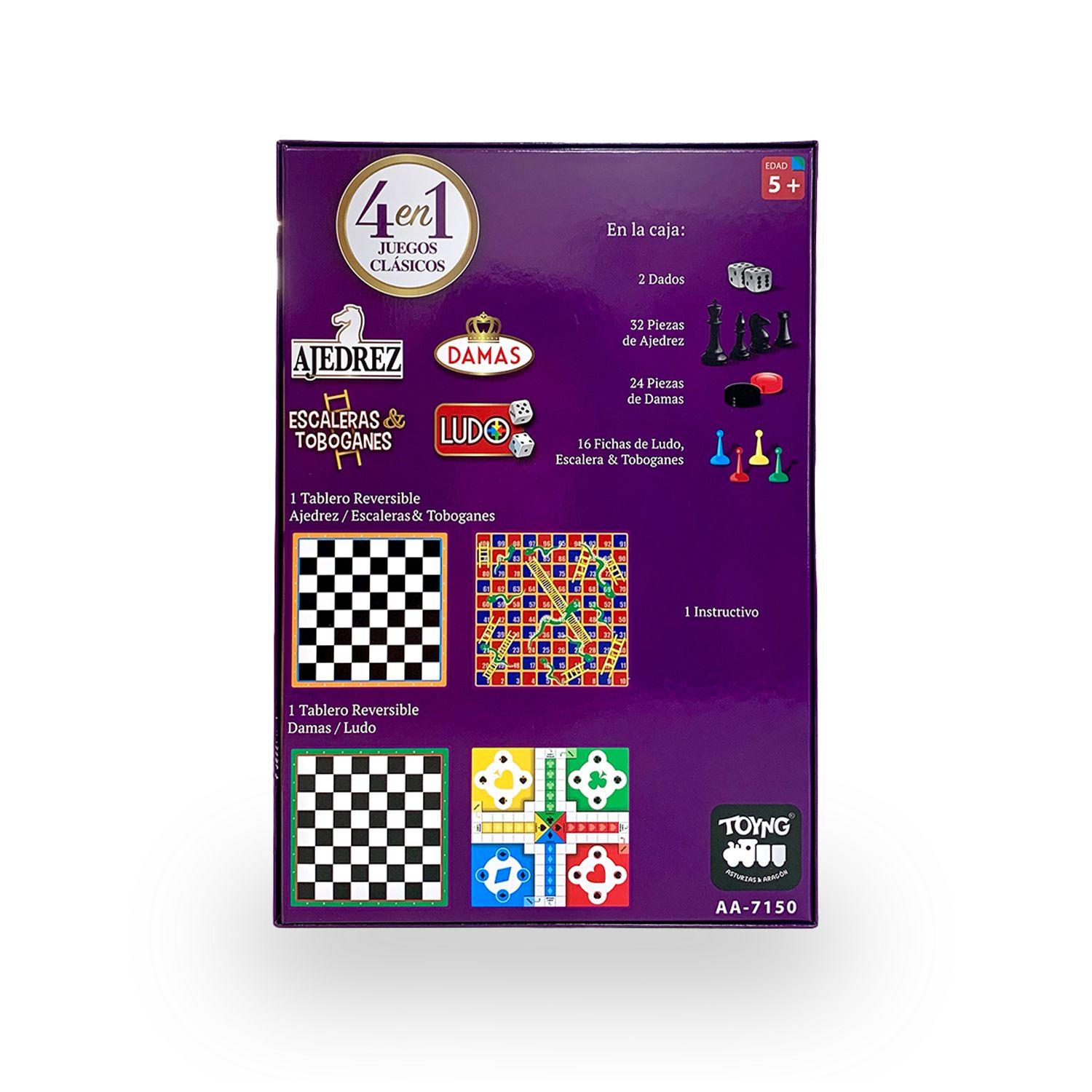 Juego de Mesa 4 en 1 Clásicos Ajedrez Ludo Damas - Toyng-3