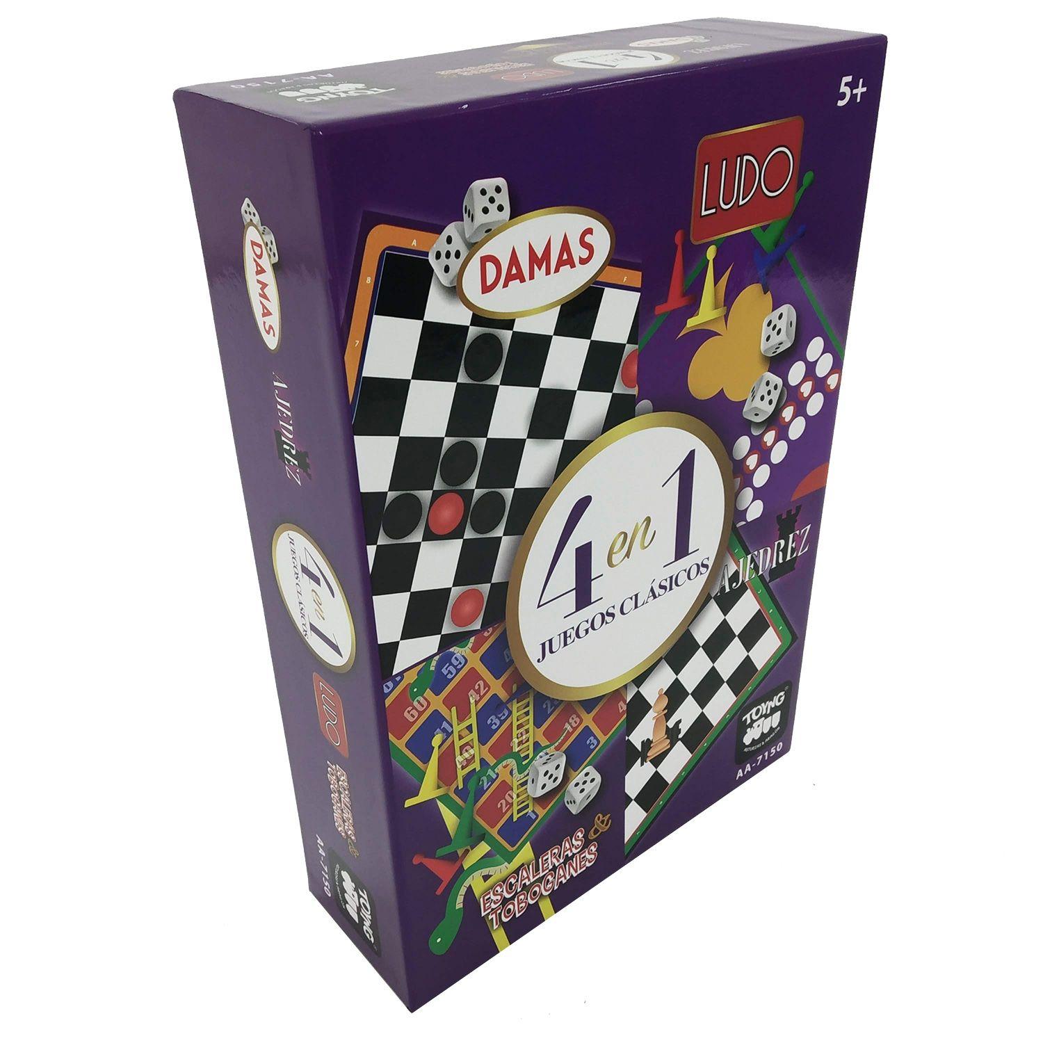 Juego de Mesa 4 en 1 Clásicos Ajedrez Ludo Damas - Toyng-5