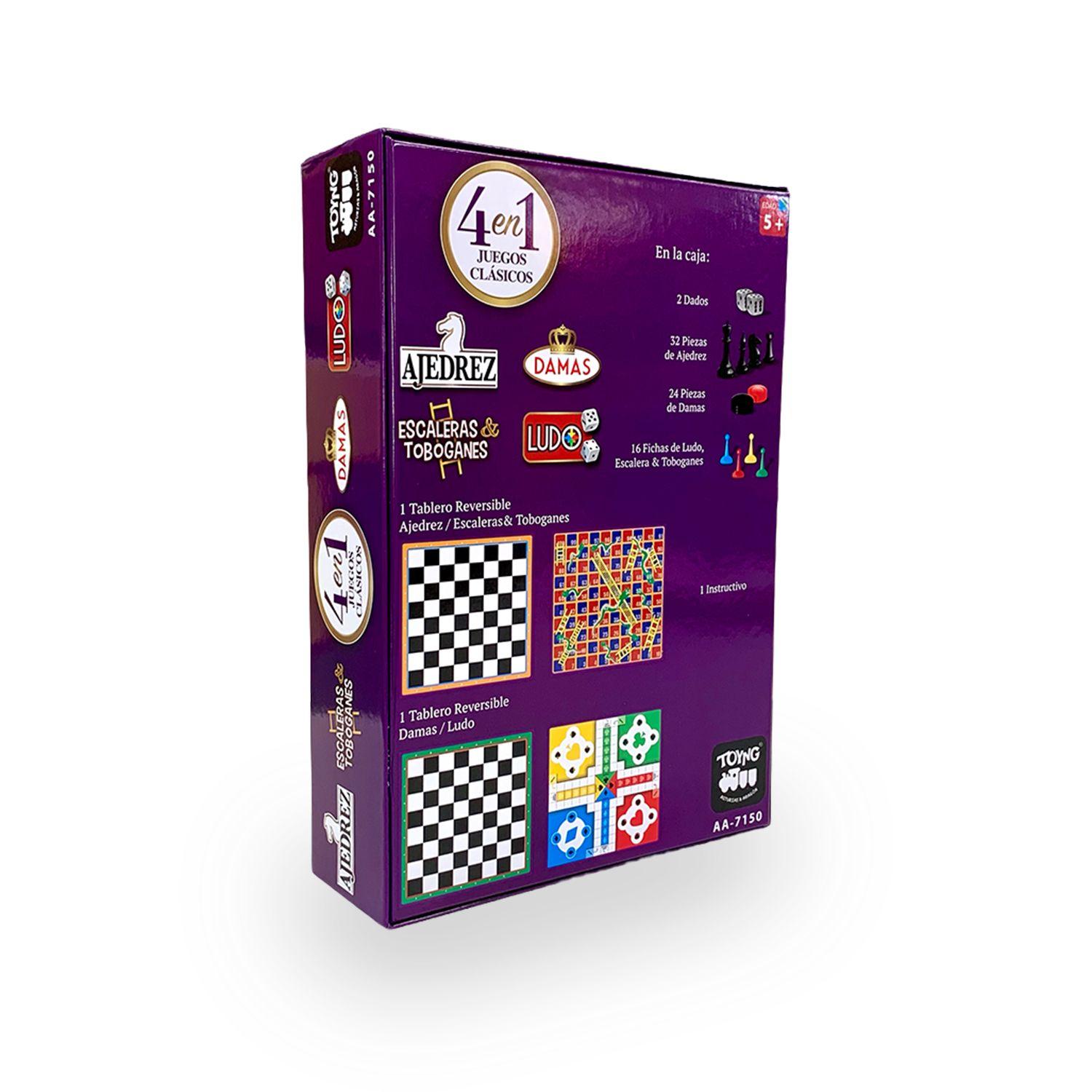 Juego de Mesa 4 en 1 Clásicos Ajedrez Ludo Damas - Toyng-8