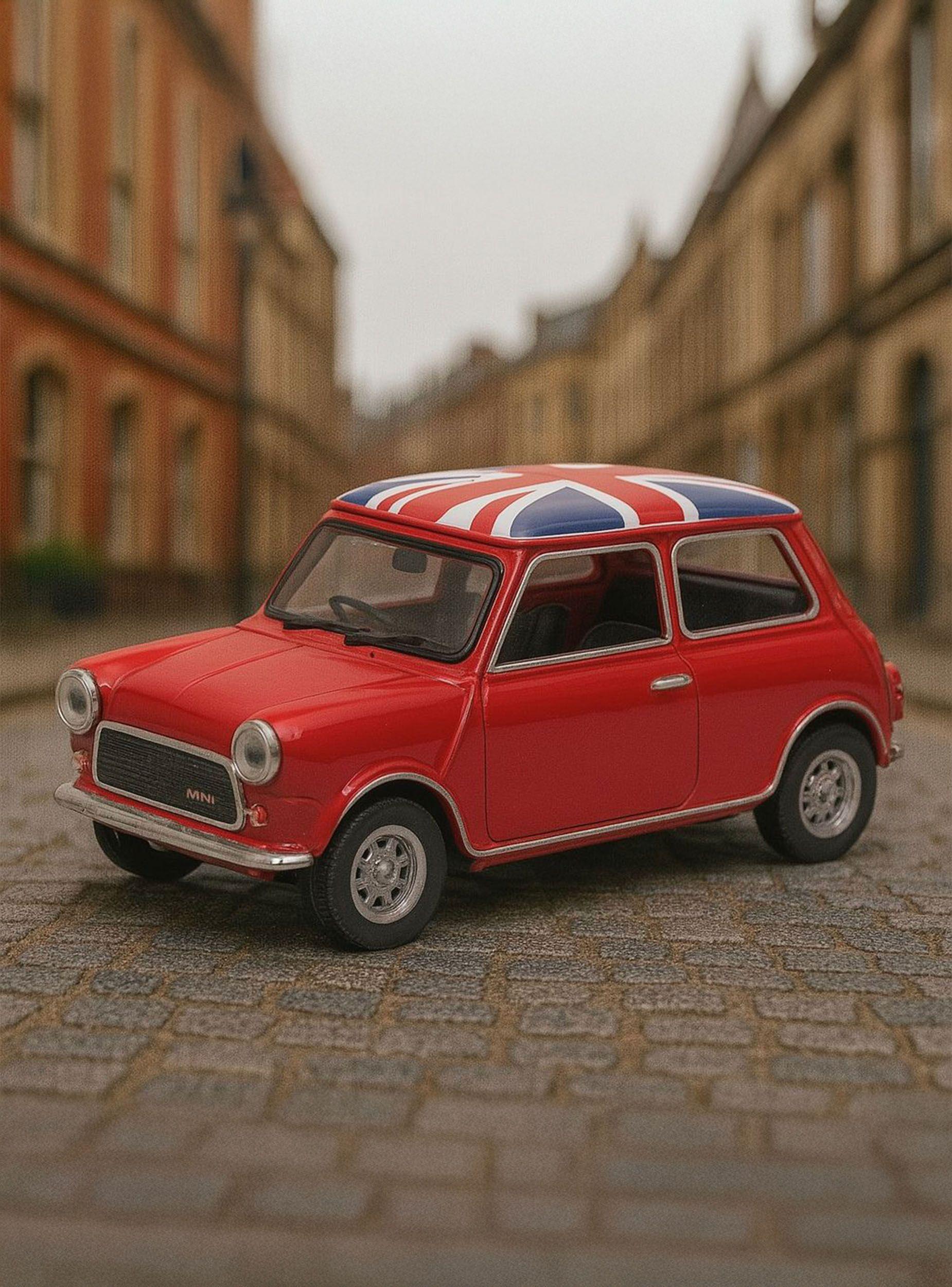 Auto Mini Cooper 1300 UK Flag S Escala 1:43 - Welly-5