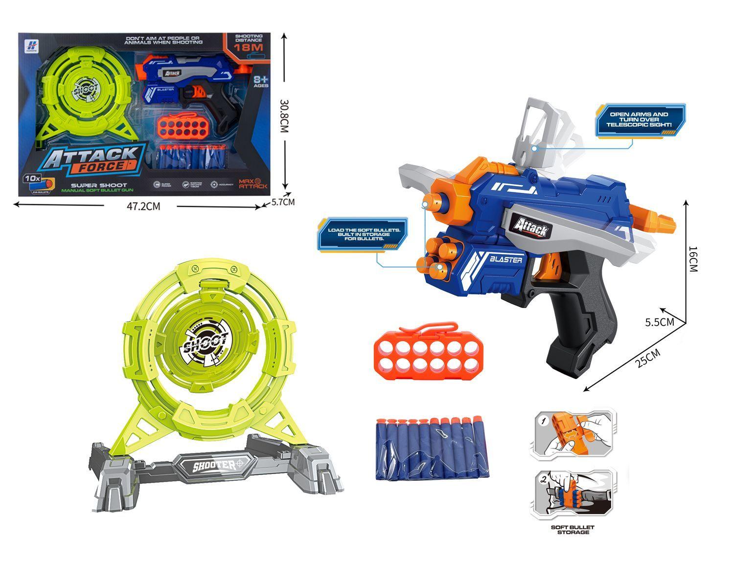 Juguete Set Lanzador, 10 Dardos Y 1 Tablero - Toyng-4