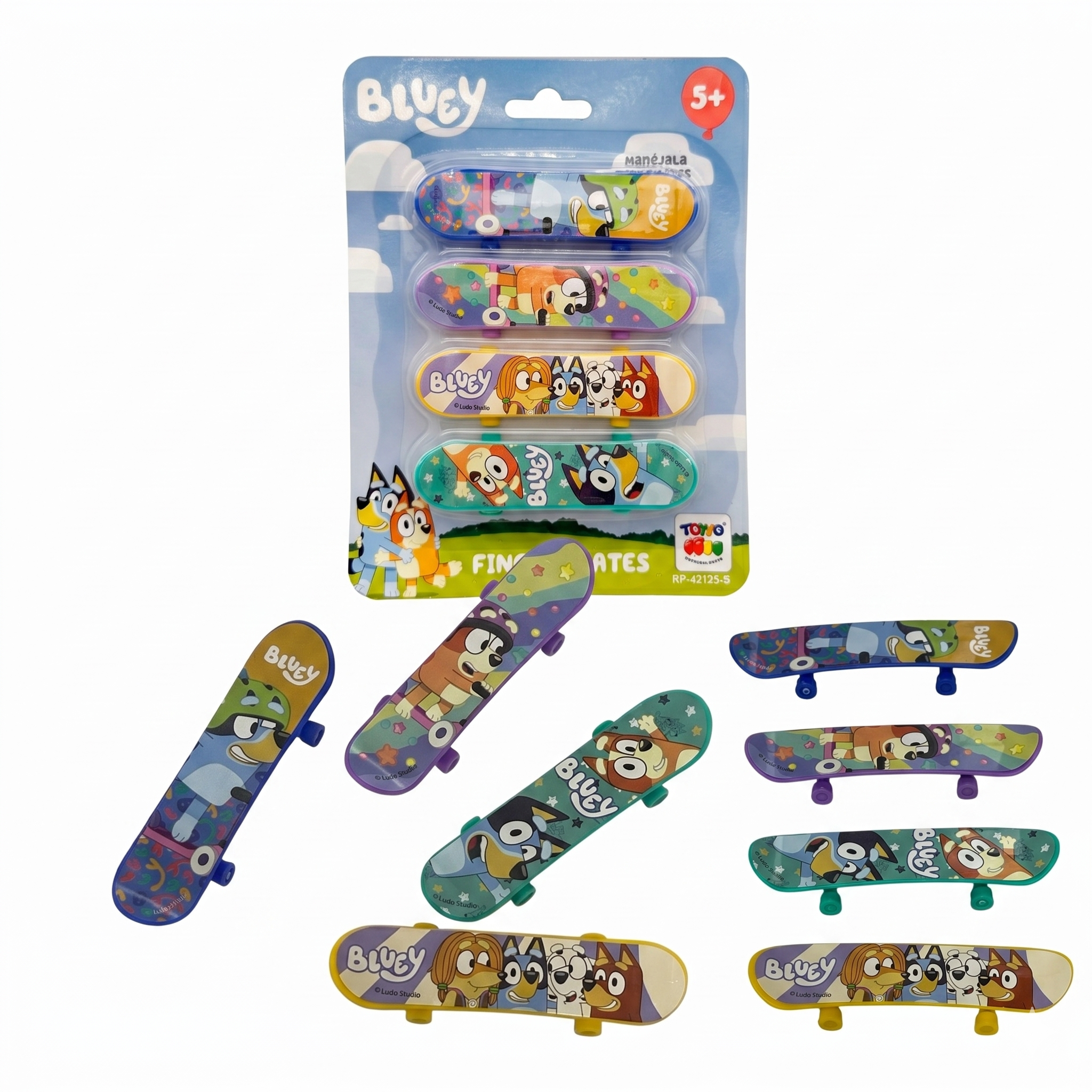 Juguete 4 Unidades Finger Skate - Bluey-5