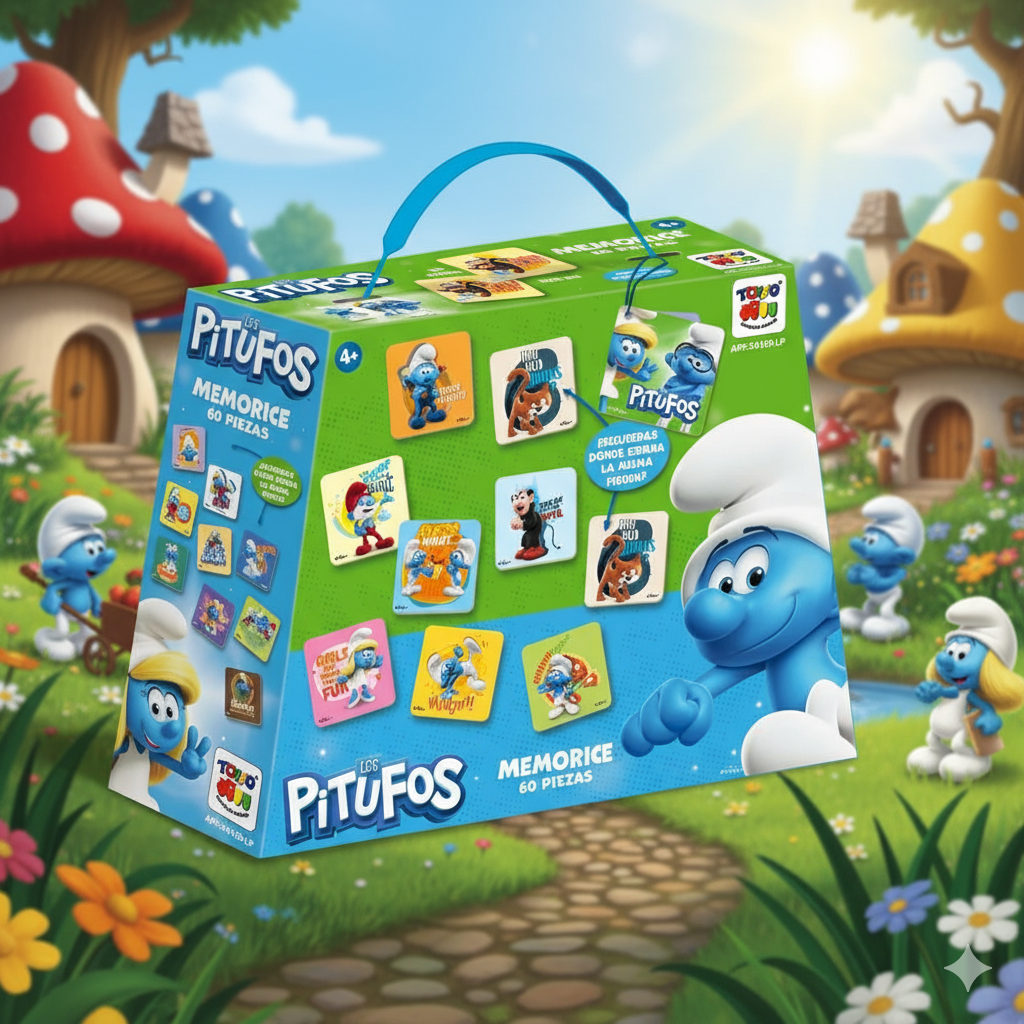 Juego de Mesa Memorice 60 Piezas Pitufos - Los Pitufos-1
