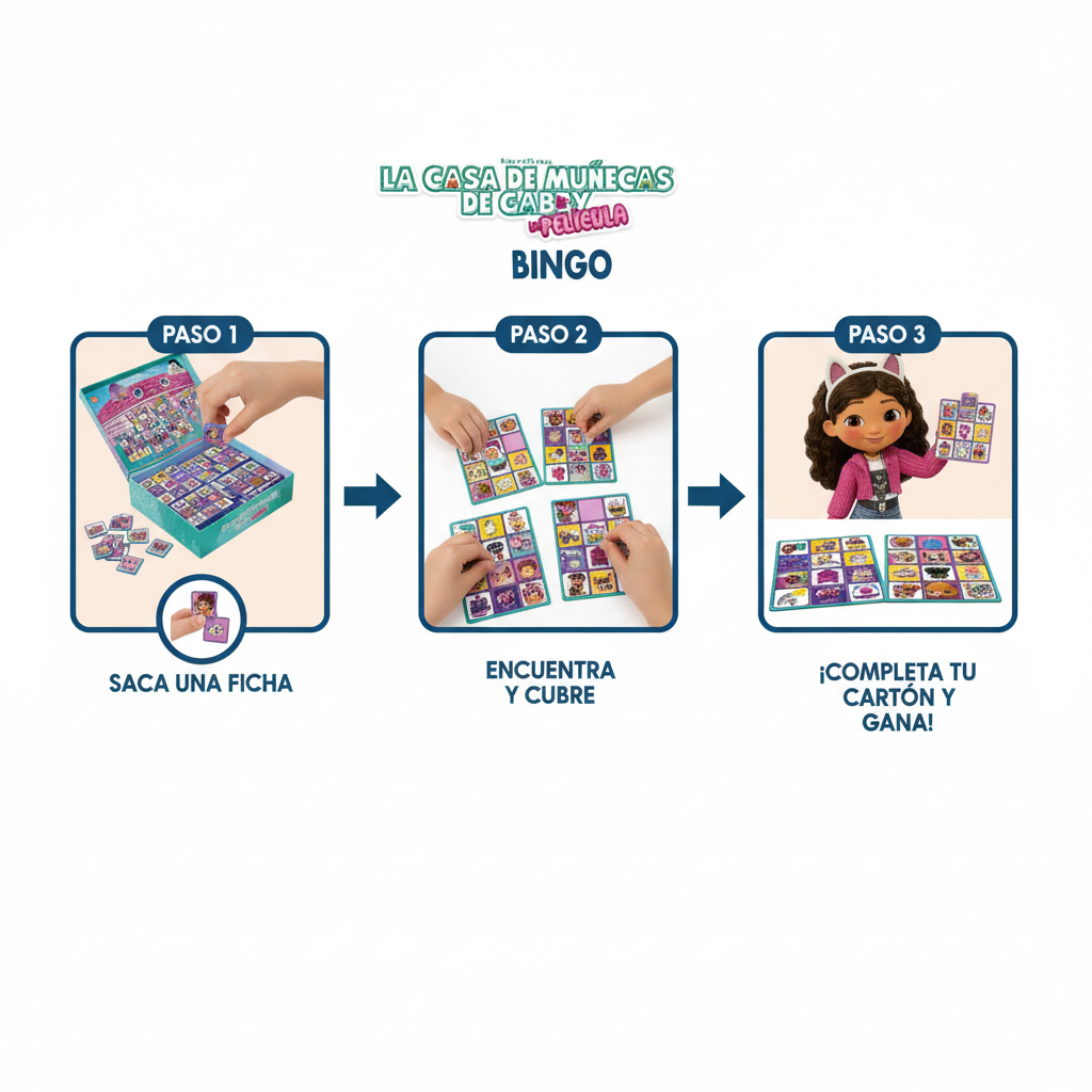 Juego de Mesa Bingo - Gabby’S Doll House-6