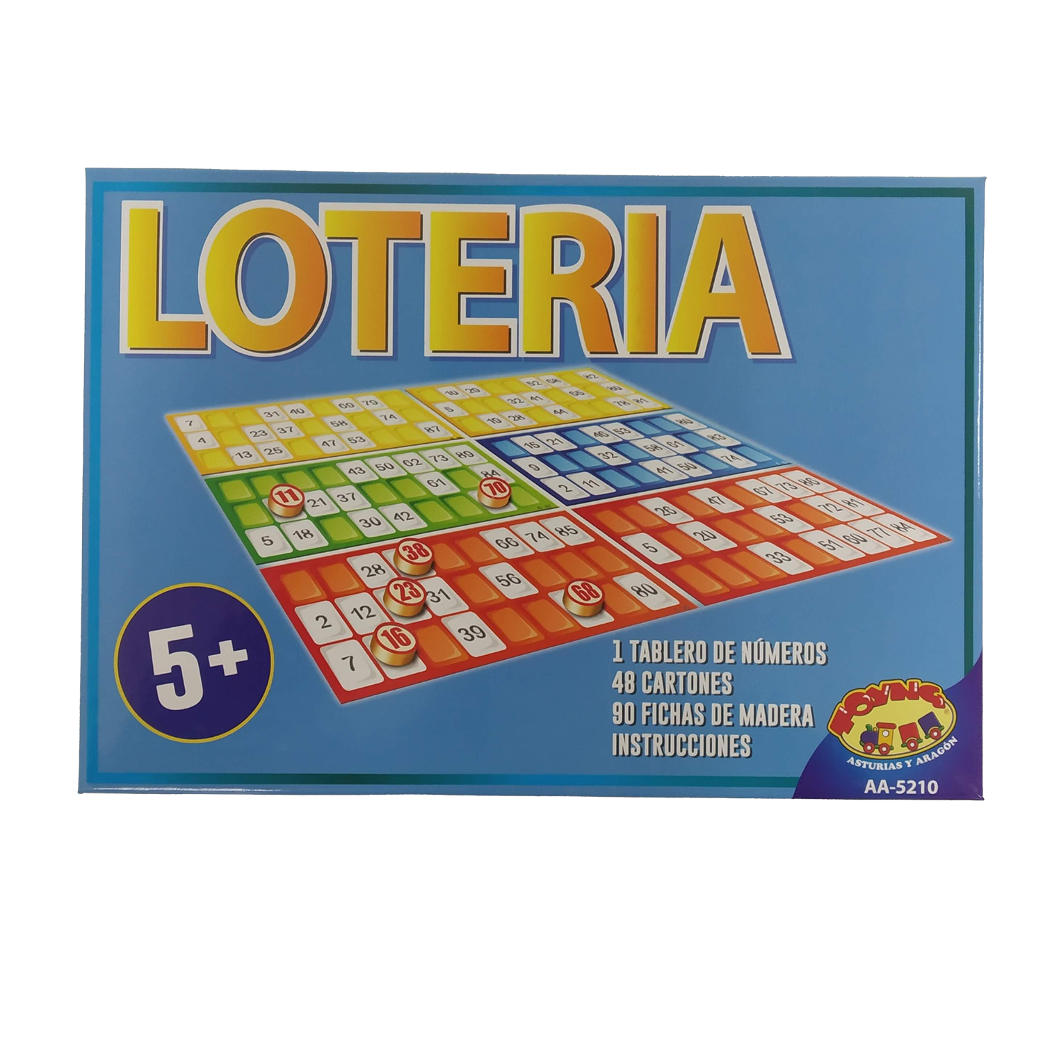 Juego De Mesa Lotería 48 Cartones Fichas De Madera - Toyng-2