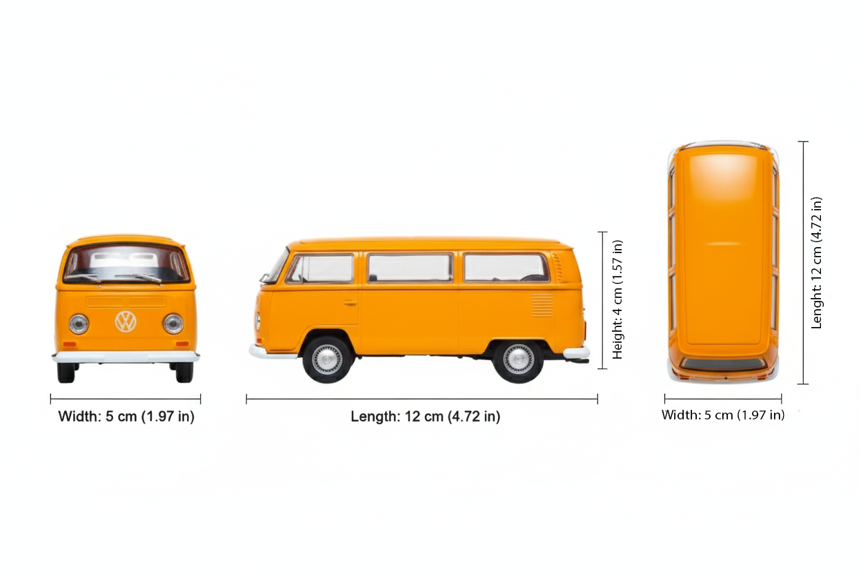 Auto 1972 Volkswagen Bus T2 - Welly Escala 1:34:39-4