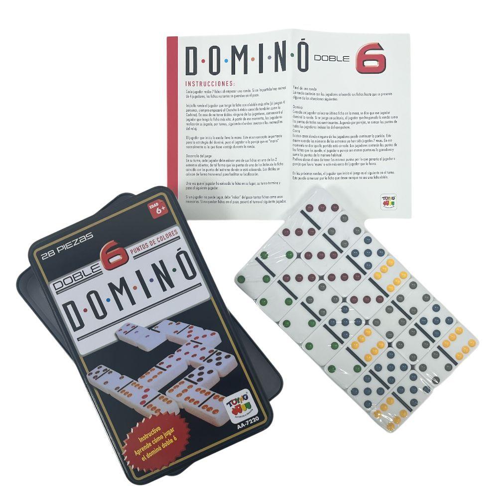 Juego de Mesa Dominó 6 Caja Metálica - Toyng-7