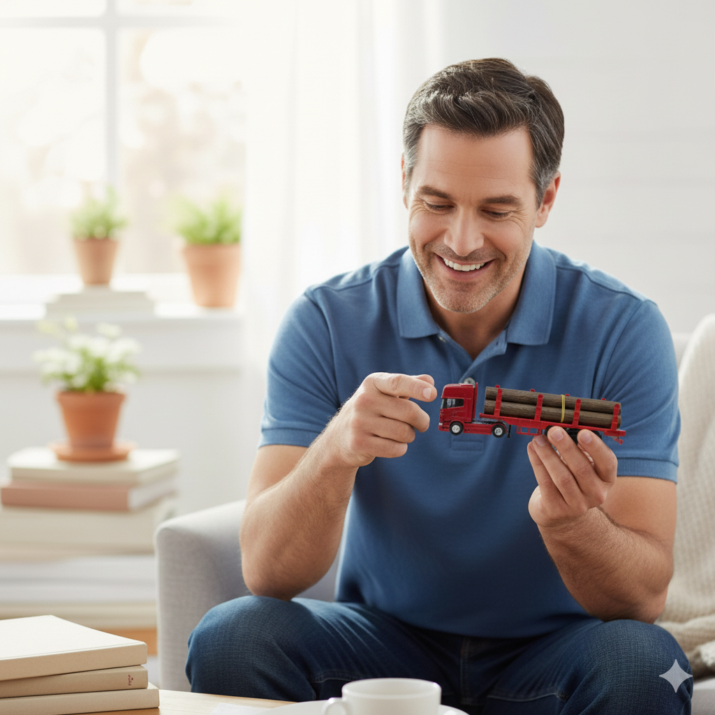 Camión Scania Logging Trailer Burdeo Escala 1:64 - Welly-3