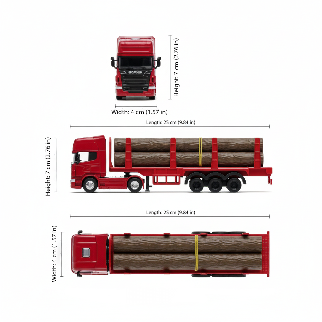 Camión Scania Logging Trailer Burdeo Escala 1:64 - Welly-3