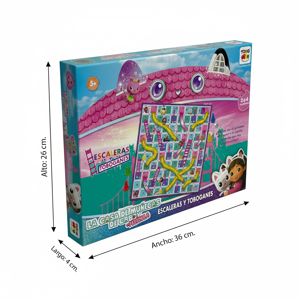 Juego de Mesa Escalera y Toboganes - Gabby-6