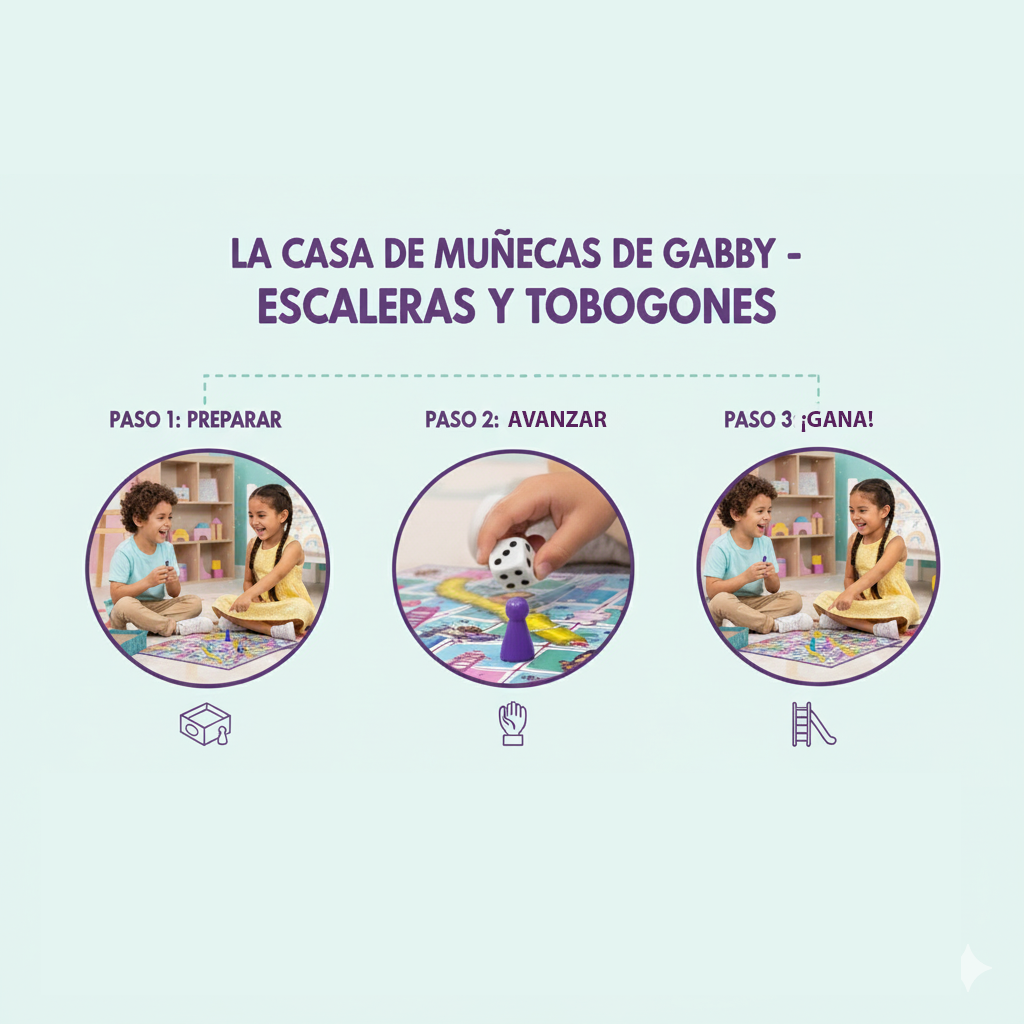 Juego de Mesa Escalera y Toboganes - Gabby-5