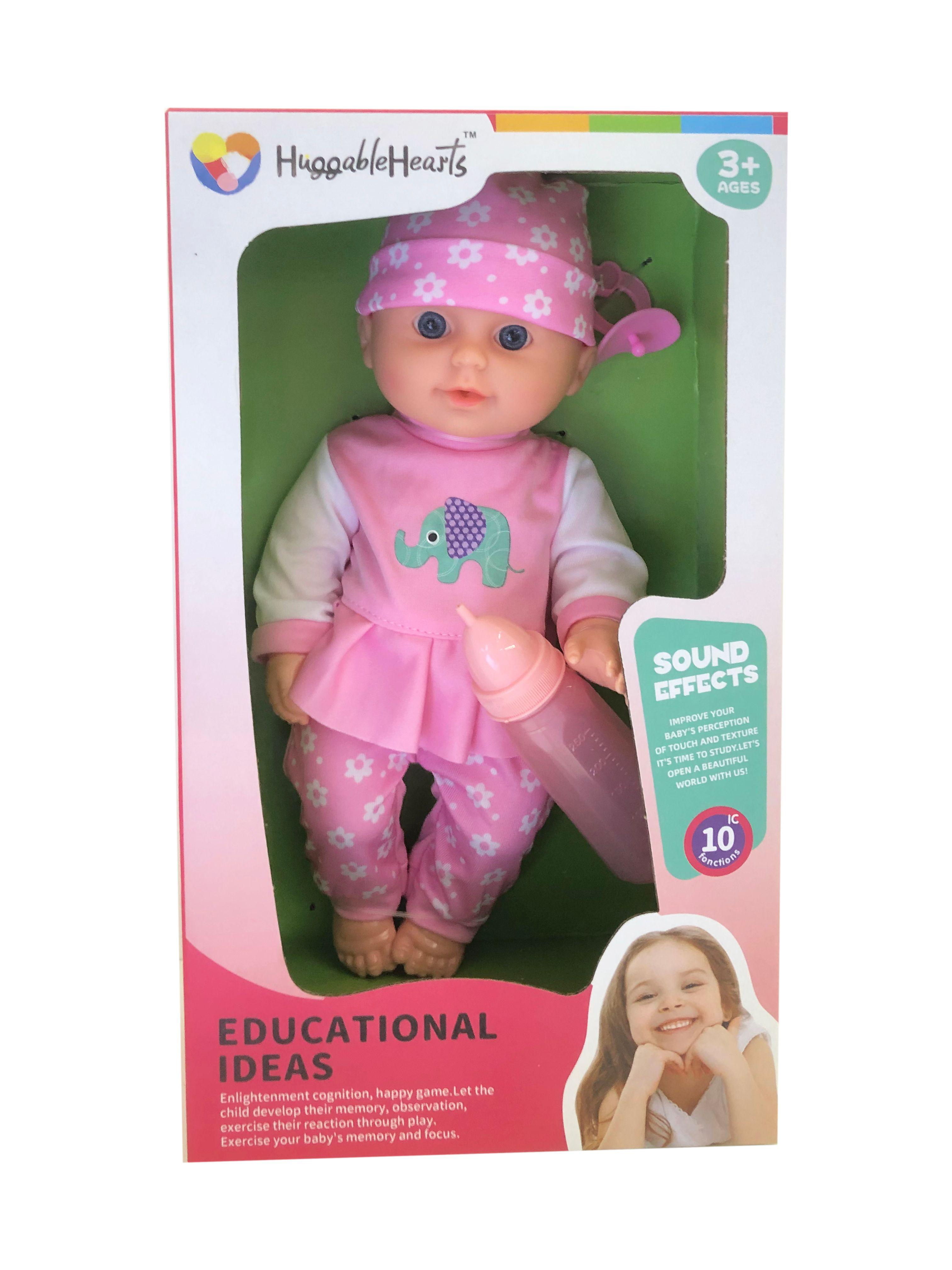 Muñeca Bebé 30 cm con Mamadera y Chupete - Toyng-0