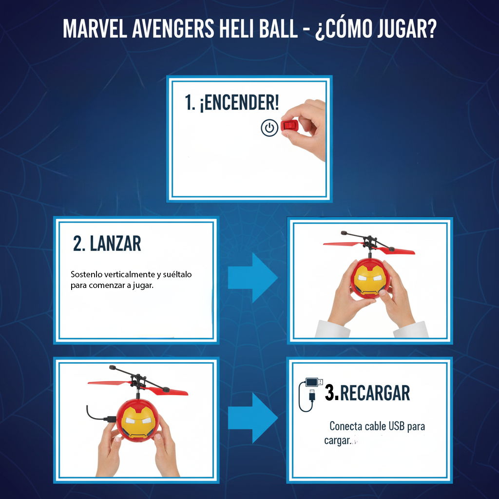 Juguete Heliball Iron Man - Marvel-4