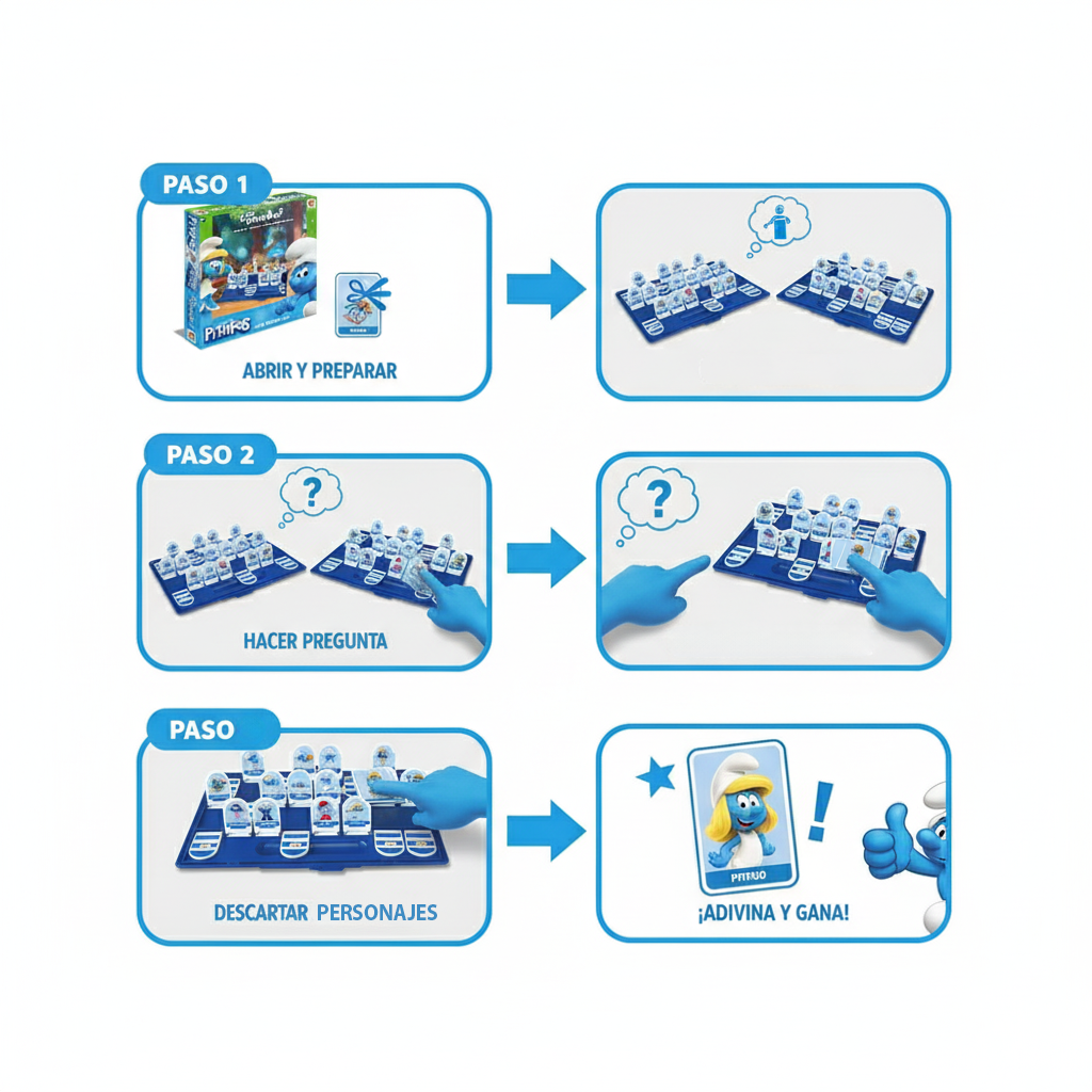 Juego de Mesa Qué Pitufo Es - Los Pitufos-8