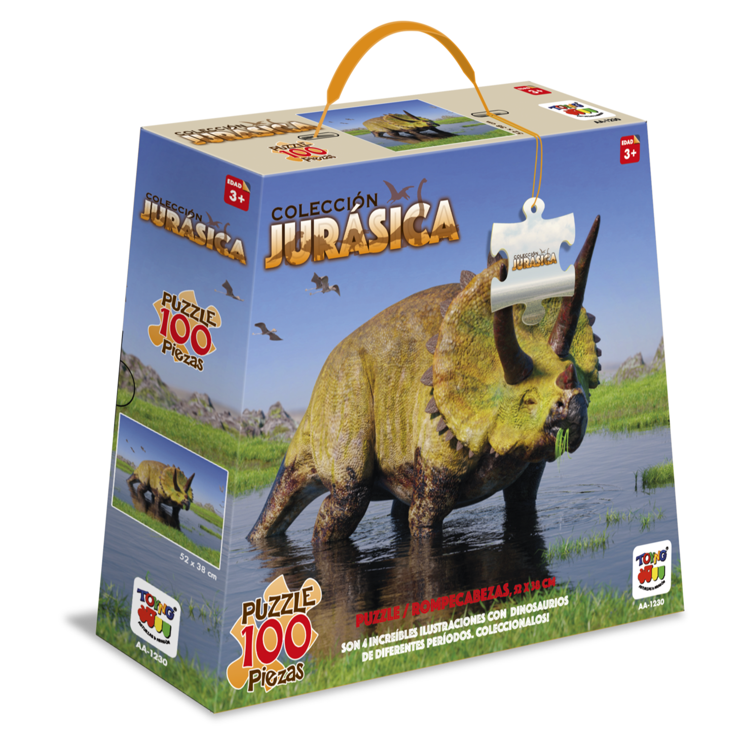 Puzzle Triceratops Colección Jurásica (100 Piezas) - Toyng-2