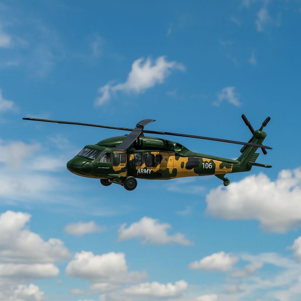 Helicoptero Black Hawk Helicoptor (Camouflage) - Welly-3