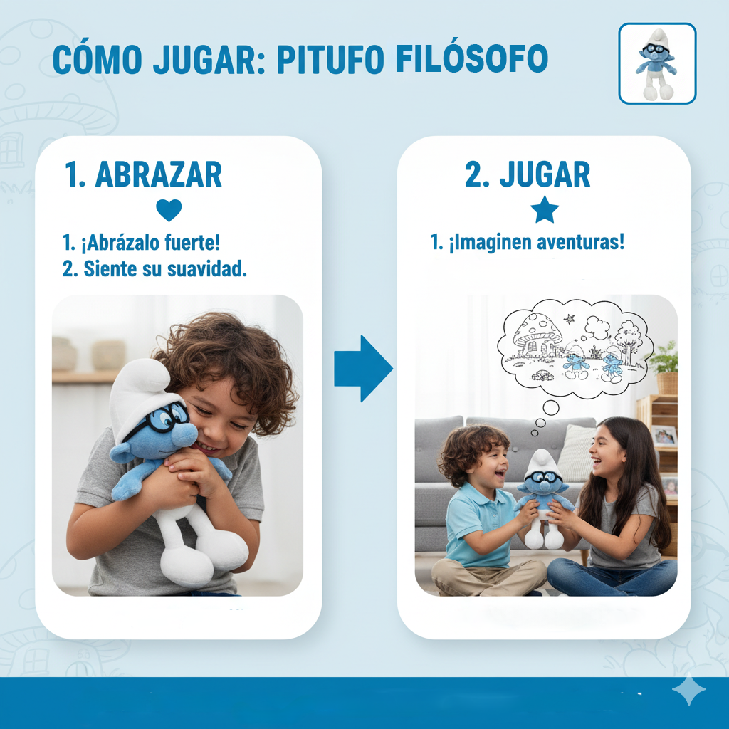 Peluche Pitufo Filósofo - Los Pitufos-7