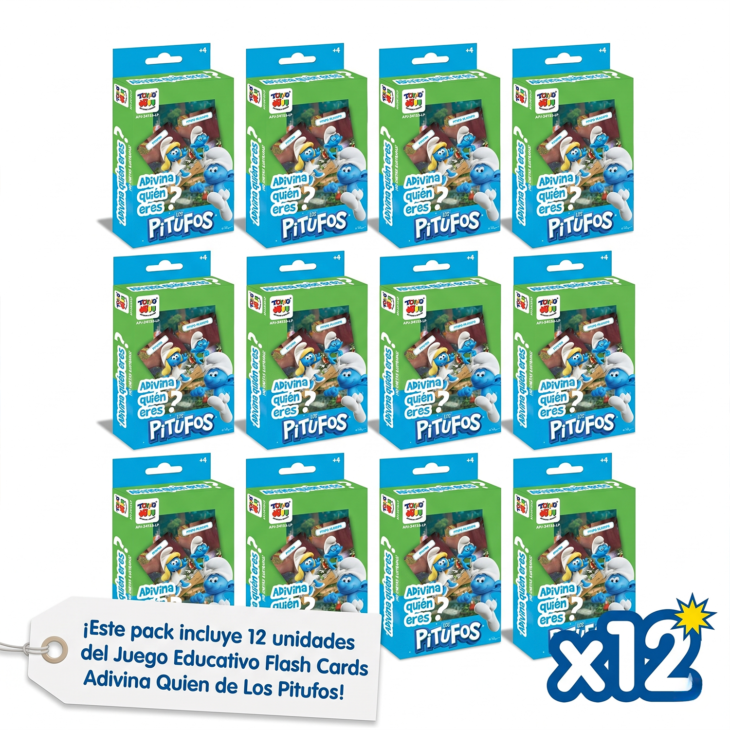 Pack 12 Flash Cards Adivina Quién Eres Los Pitufos-3