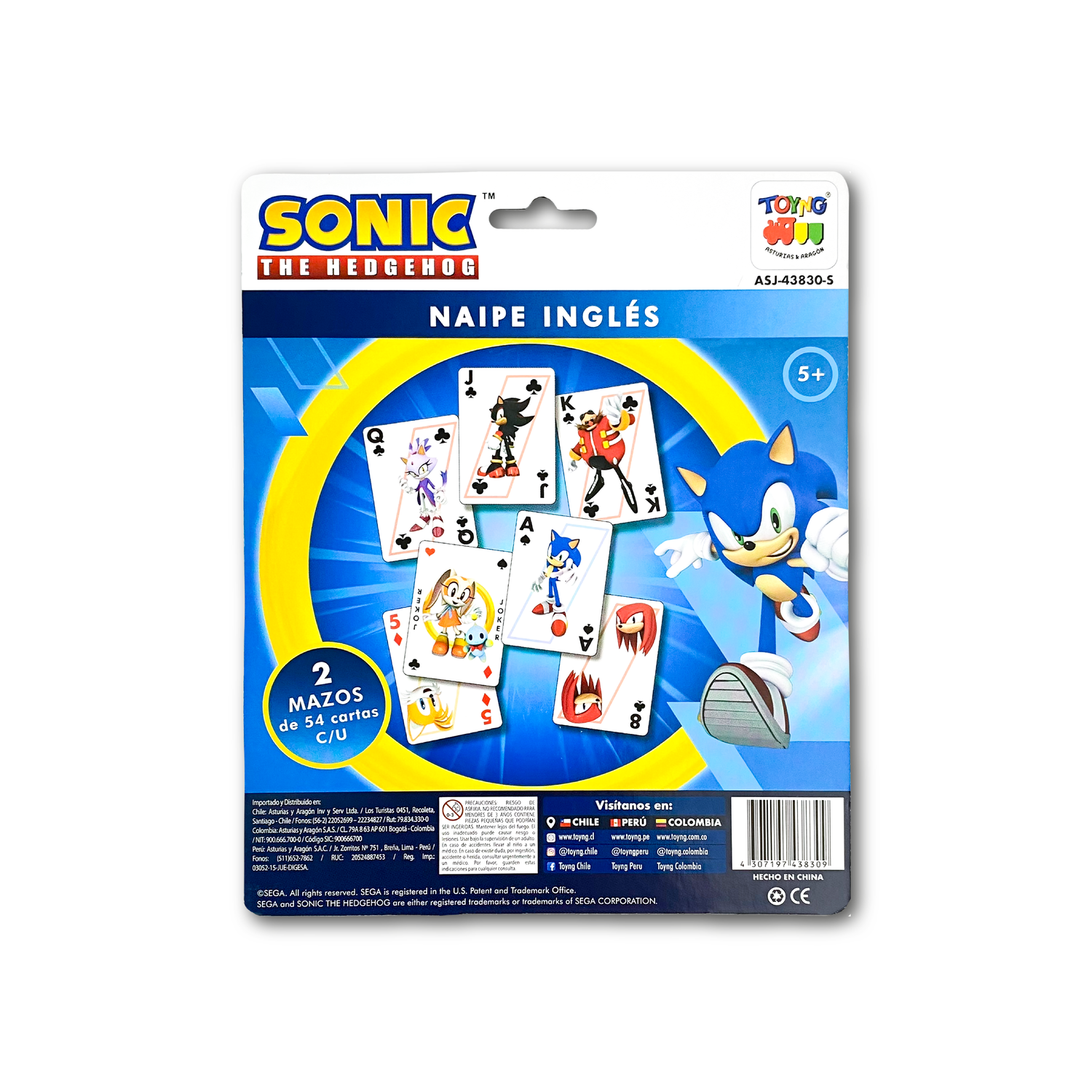 Juego de Mesa Naipes Inglés - Sonic-5