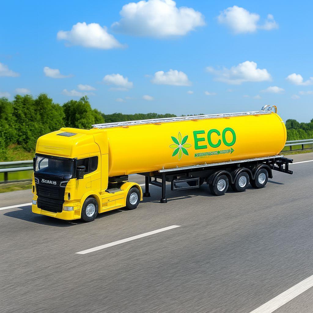 Camión Scania Logging Trailer Amarillo Escala 1:64 - Welly-3