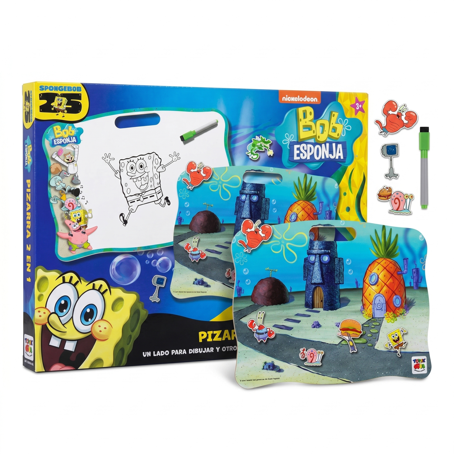 Juego Educativo Pizarra 2 En 1 Pizarra 2 En 1 - Bob Esponja-4