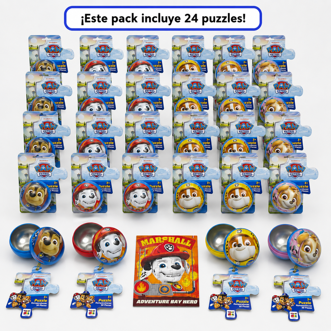 Pack x24 Puzzles Esfera 50 Piezas Paw Patrol-3