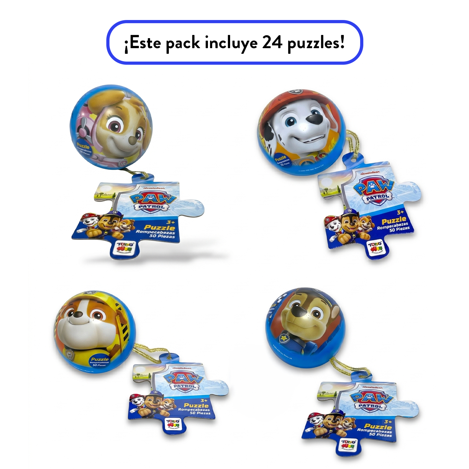 Pack x24 Puzzles Esfera 50 Piezas Paw Patrol-5