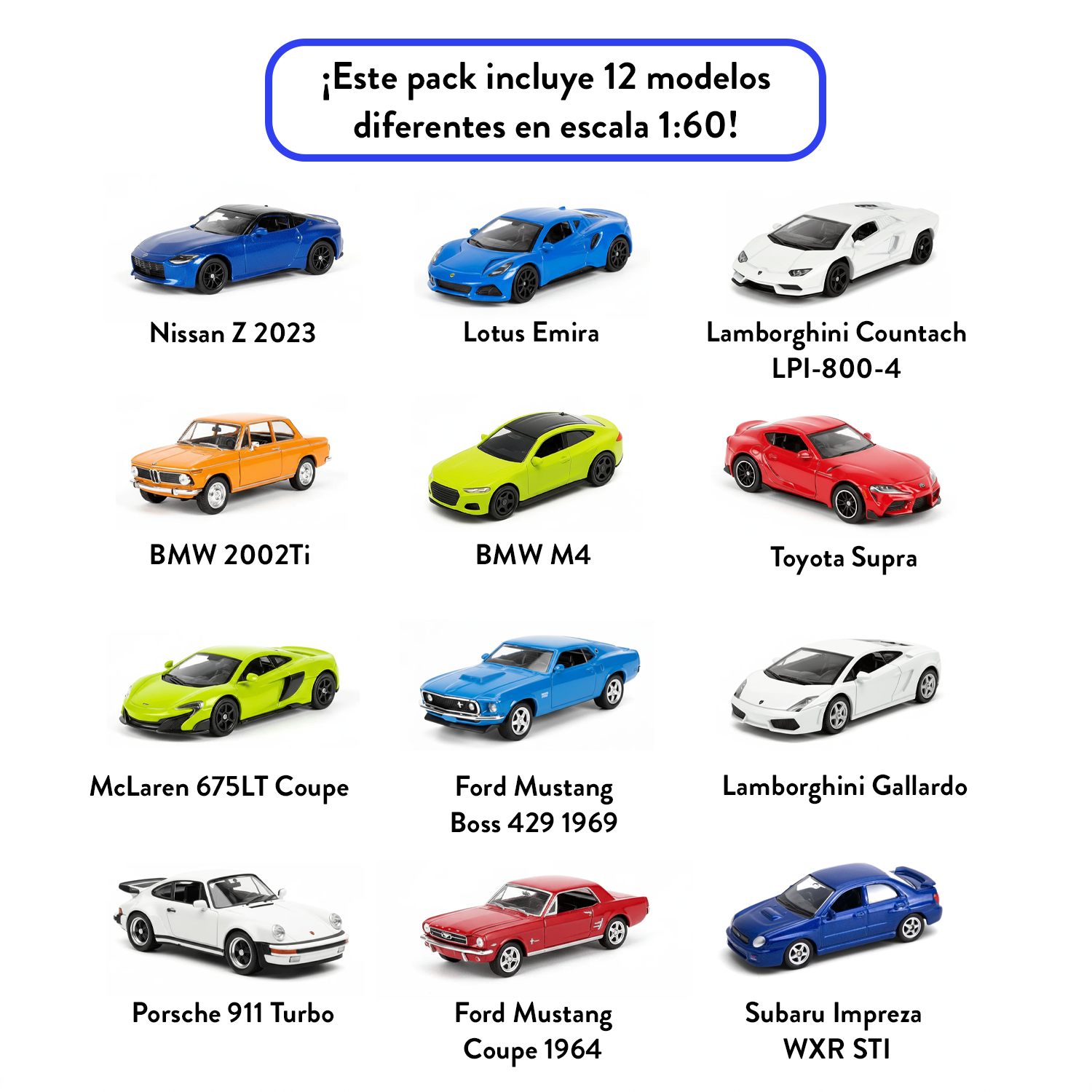 Pack x12 Autos Welly Deportivos Escala 1:60-5
