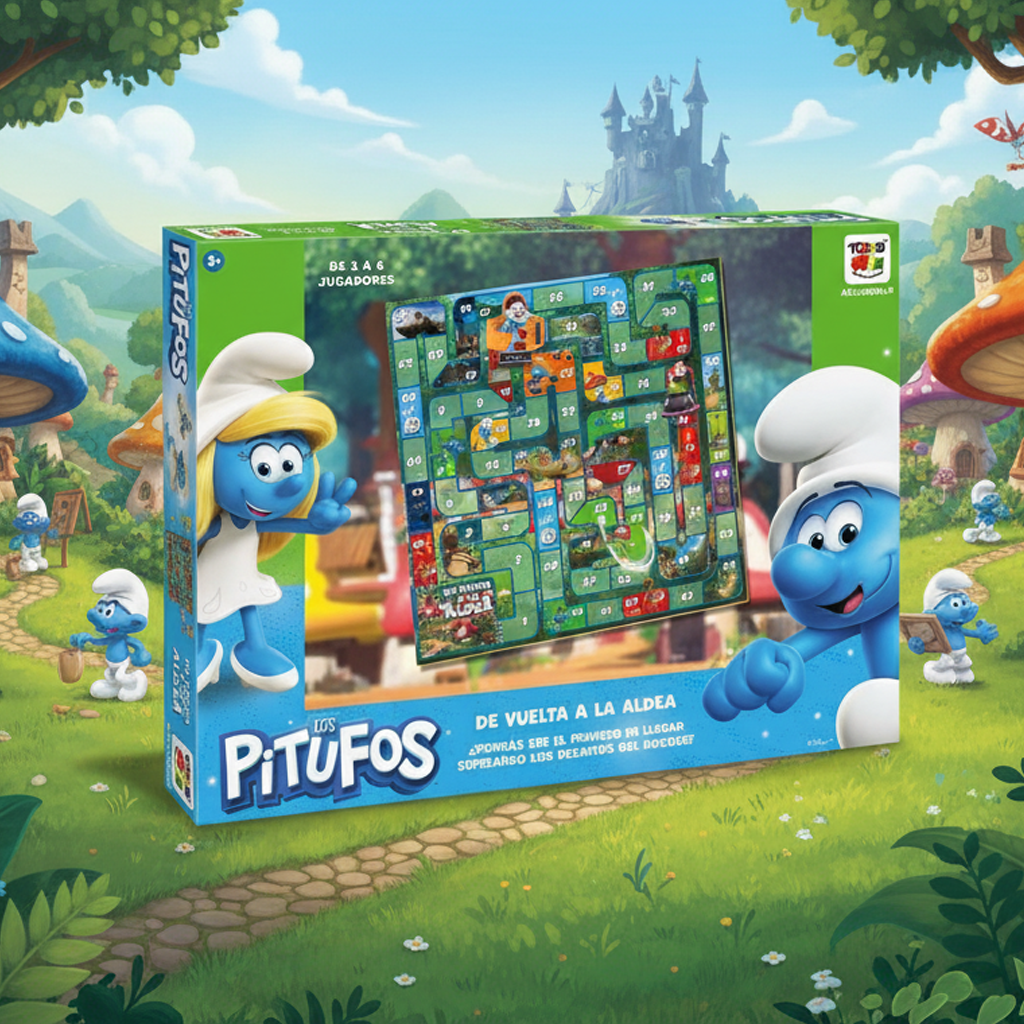 Juego de Mesa Vuelta A La Aldea - Los Pitufos-5