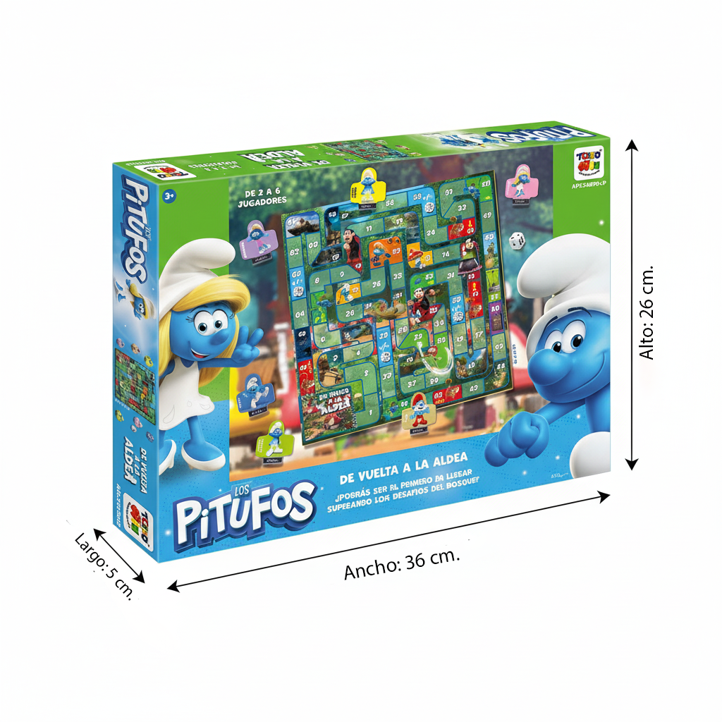 Juego de Mesa Vuelta A La Aldea - Los Pitufos-6